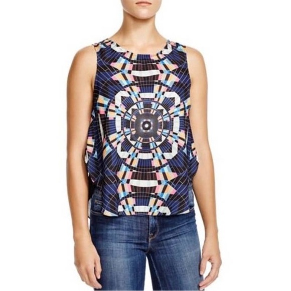 Mara Hoffman Crêpe de Chine Printed Front Tank Sleeveless Top - Picture 1 of 10